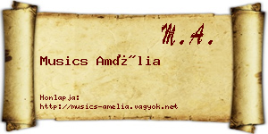 Musics Amélia névjegykártya